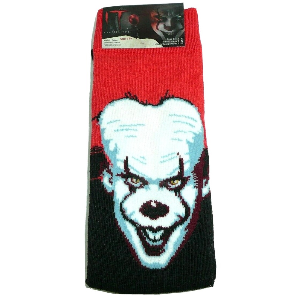 IT Pennywise Socks Men's Crew Time to Float Killer Clown Horror Movie Halloween